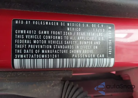 2014 Volkswagen Beetle 2.0T R-Line из США, поврежденный, VIN 3VW4T7AT9EM631261